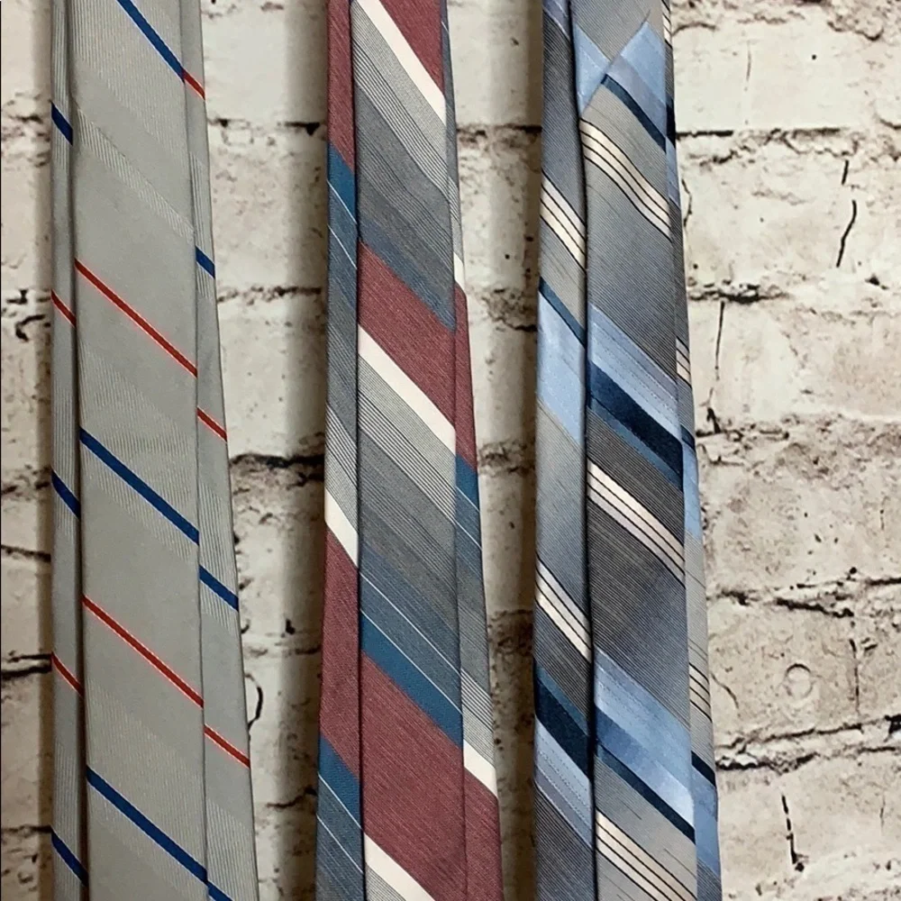 3 vintage upcycled striped ties